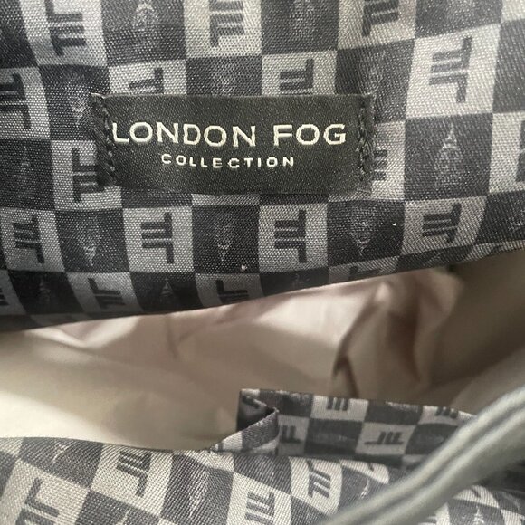 London Fog Tote Bag Black Brown Vegan Leather Shoulder Purse Work Carryall - Picture 3 of 10